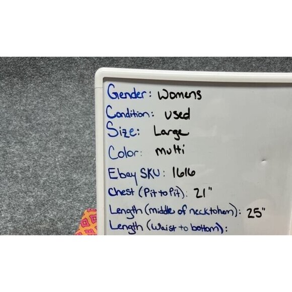 Azel Hazel Tunic Top Womens L Orange Pink Geometric Sleeveless V Neck Lined - Picture 11 of 11